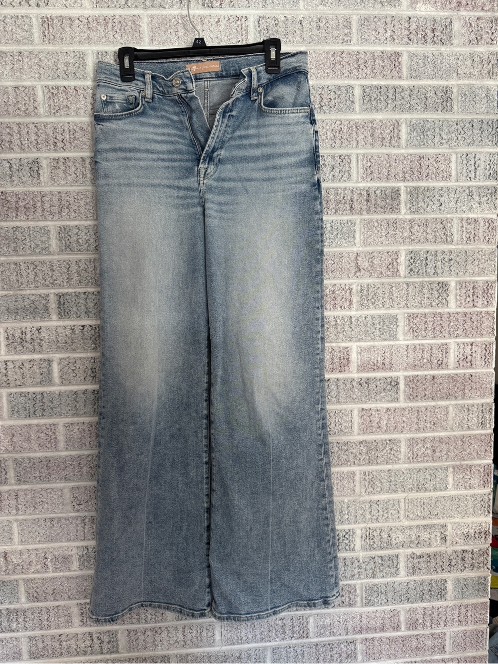 7 For All Mankind Light Blue Wide Leg Jeans